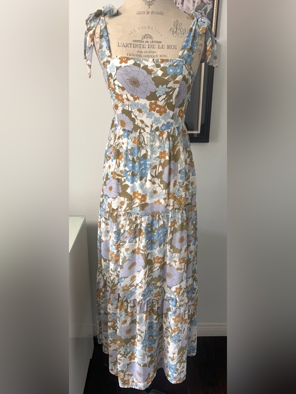 NWT Floral Tie-Shoulder Maxi Dress